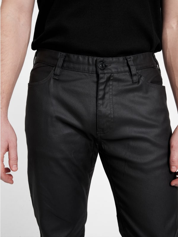 有名ブランド Harlem Ultra-Slim Coated Zip Jeans | GUESS Factory パンツ