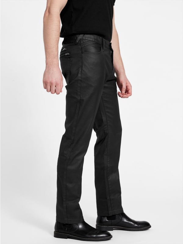 Harlem Ultra-Slim Coated Zip Jeans | GUESS Factory