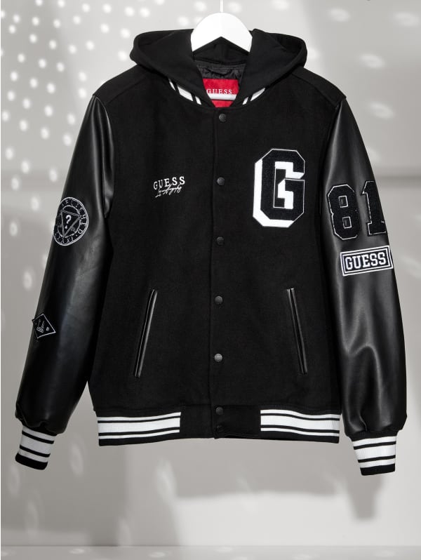 絶妙なデザイン Mark Hooded Varsity Jacket | GUESS Factory ジャケット・アウター