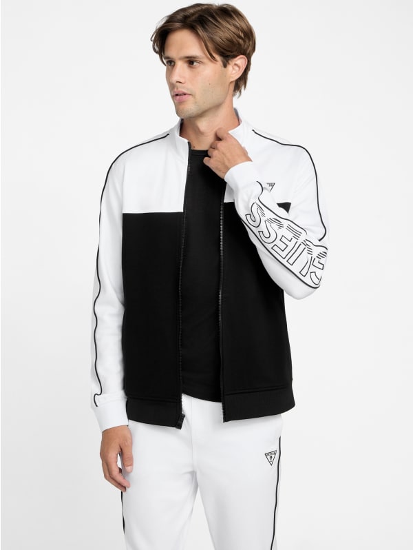 Jose Color-Block Logo Zip Jacket | GUESS Factory