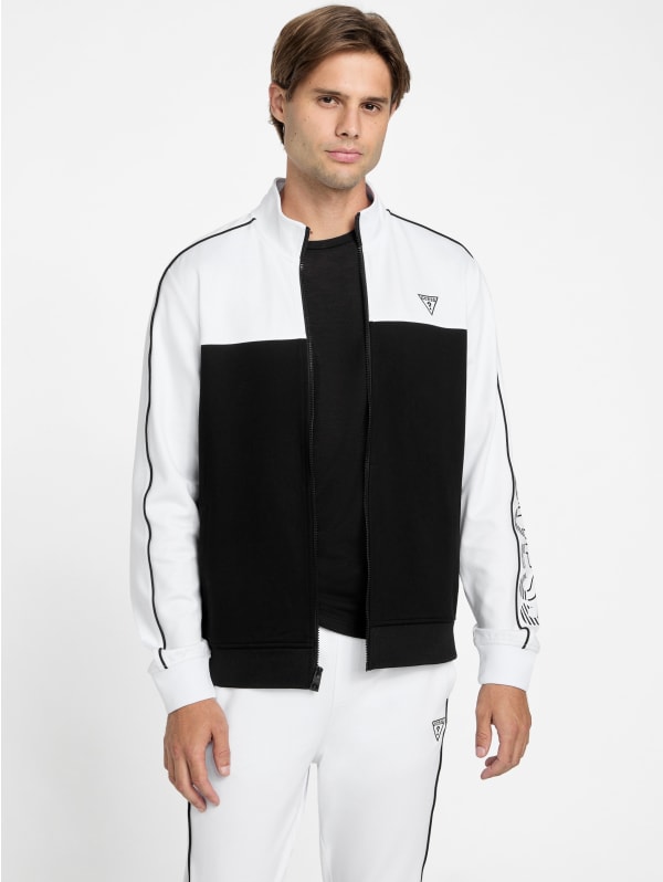 Jose Color-Block Logo Zip Jacket | GUESS Factory Ca