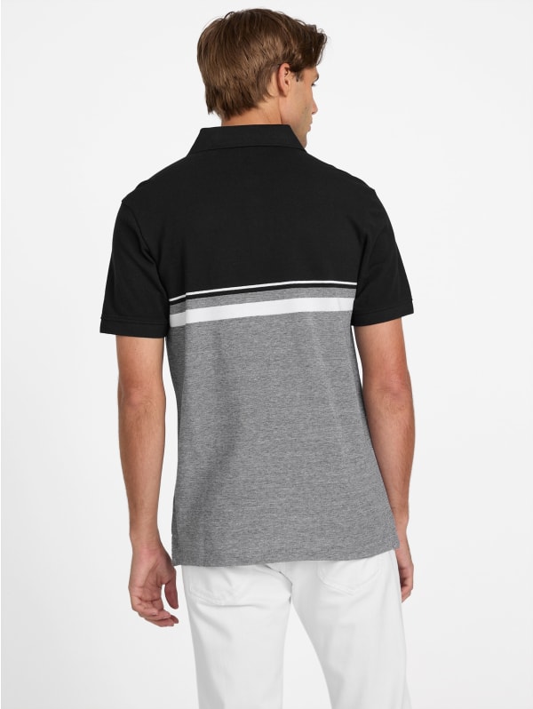 Teo Color-Block Striped Polo | GUESS Factory