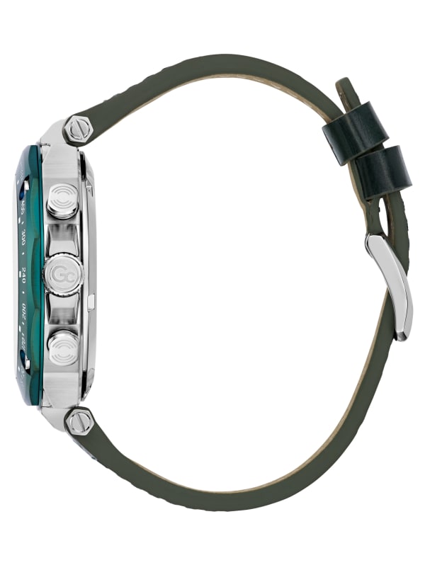 超大特価 Chronograph Leather Green Watch GUESS | ラウンド用品・アクセサリー