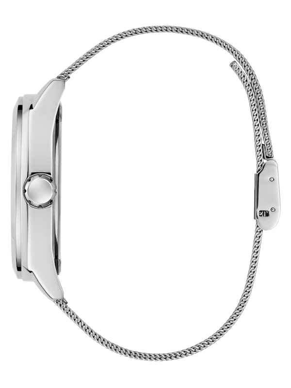 Silver-Tone and Green Analog Watch