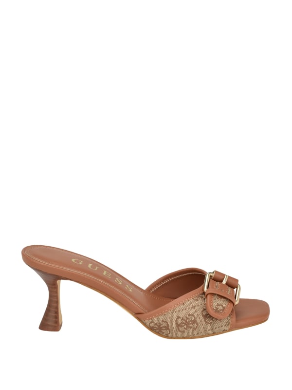 Dista Buckled Logo Kitten Heels