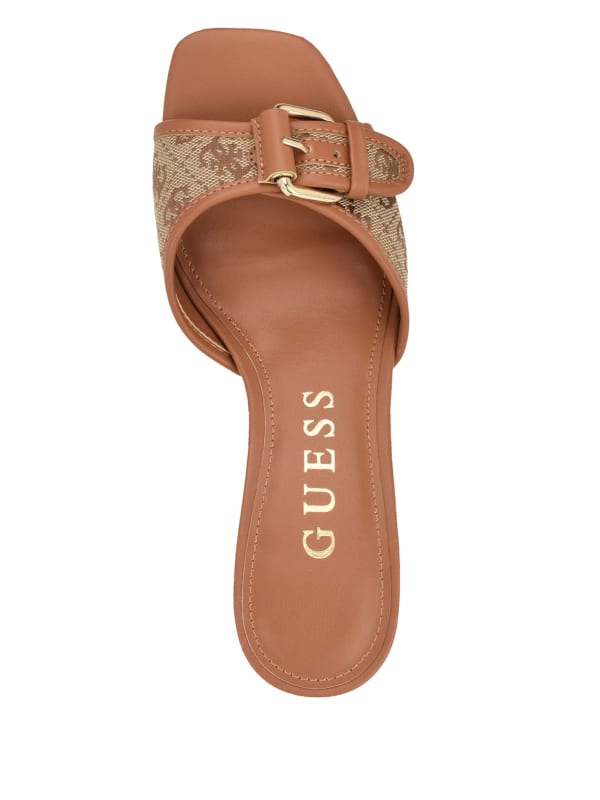 Dista Buckled Logo Kitten Heels
