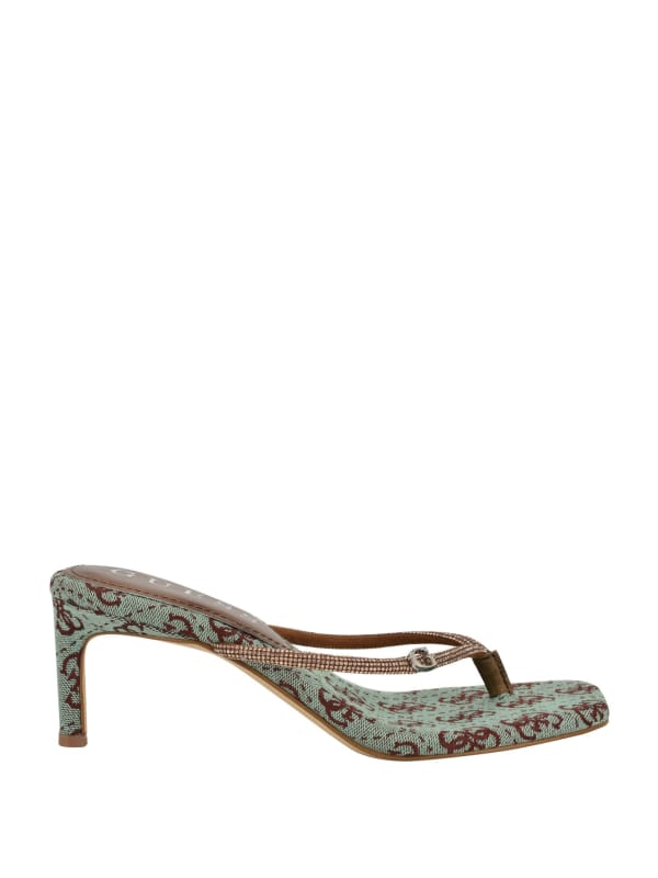 Mayan Rhinestone Thong Strap Heels