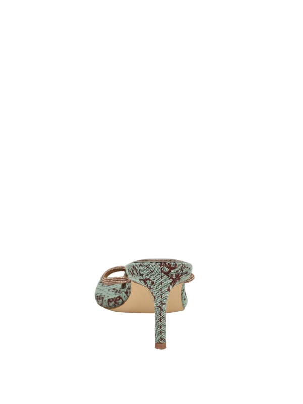 Mayan Rhinestone Thong Strap Heels