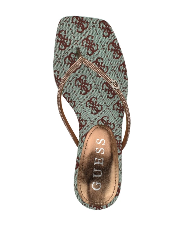 Mayan Rhinestone Thong Strap Heels