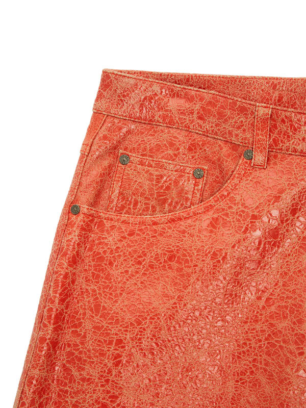 Cracked Leather Shorts