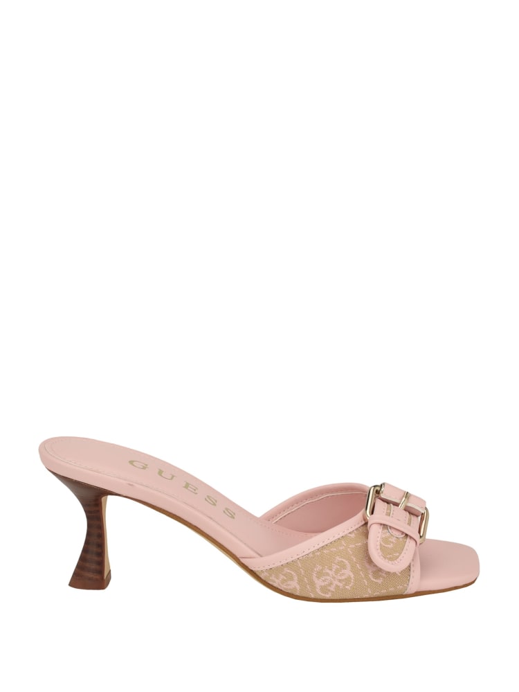 Dista Buckled Logo Kitten Heels