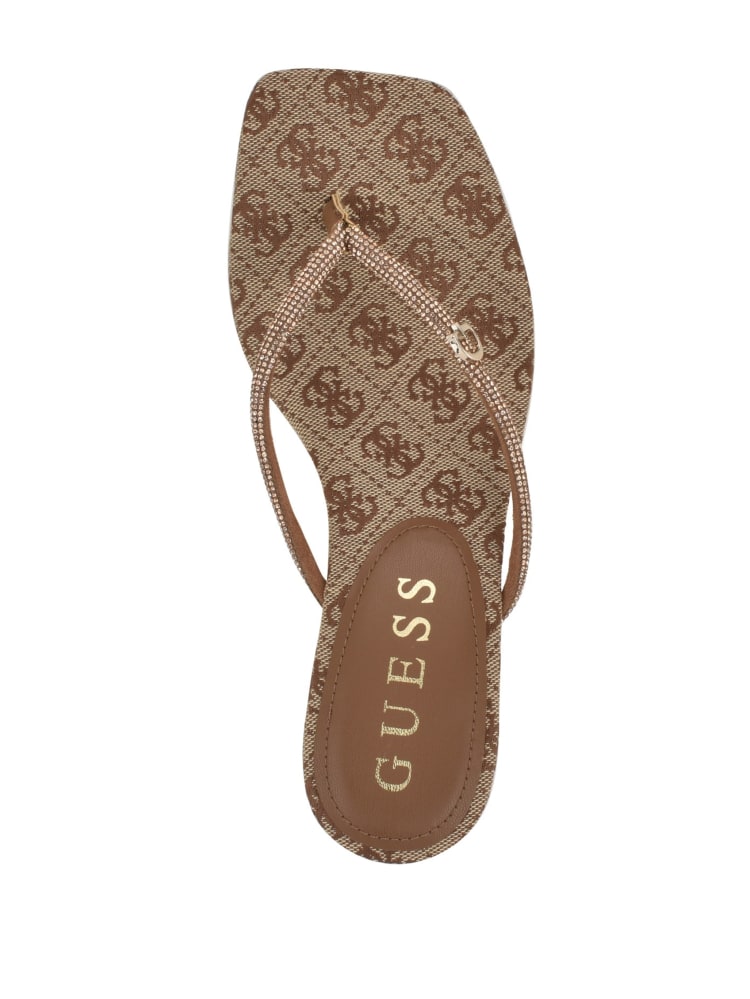 Mayan Rhinestone Thong Strap Heels