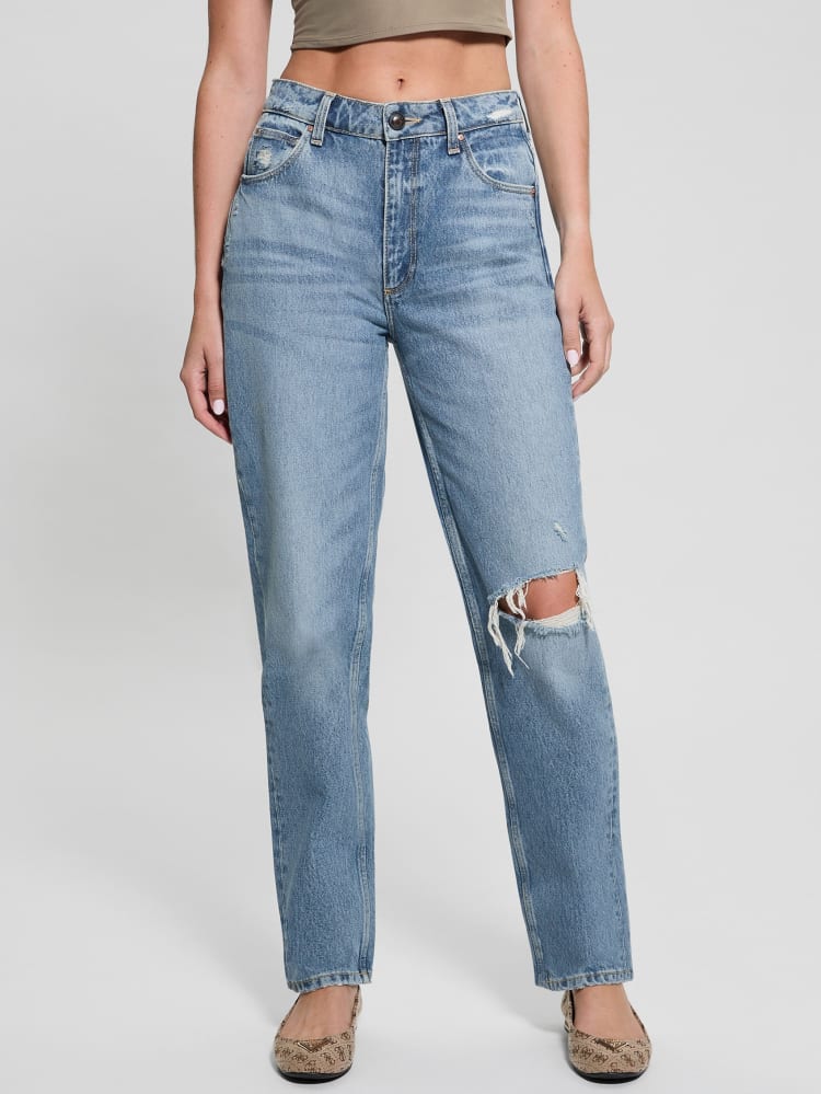 Eco Destroyed Mom Jeans