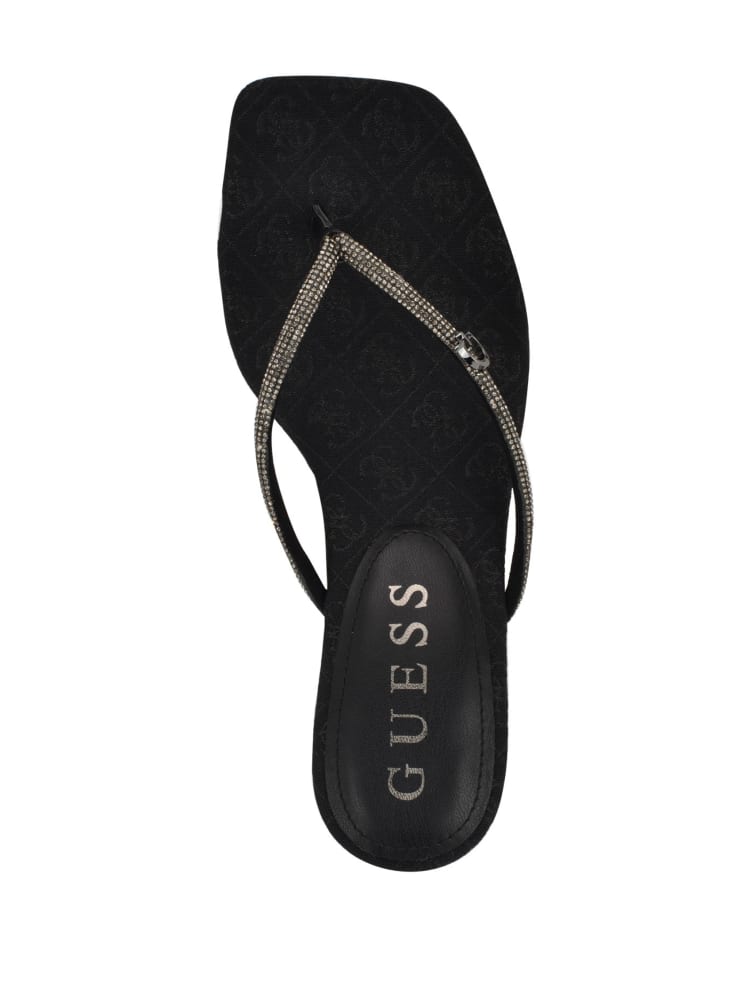 Mayan Rhinestone Thong Strap Heels
