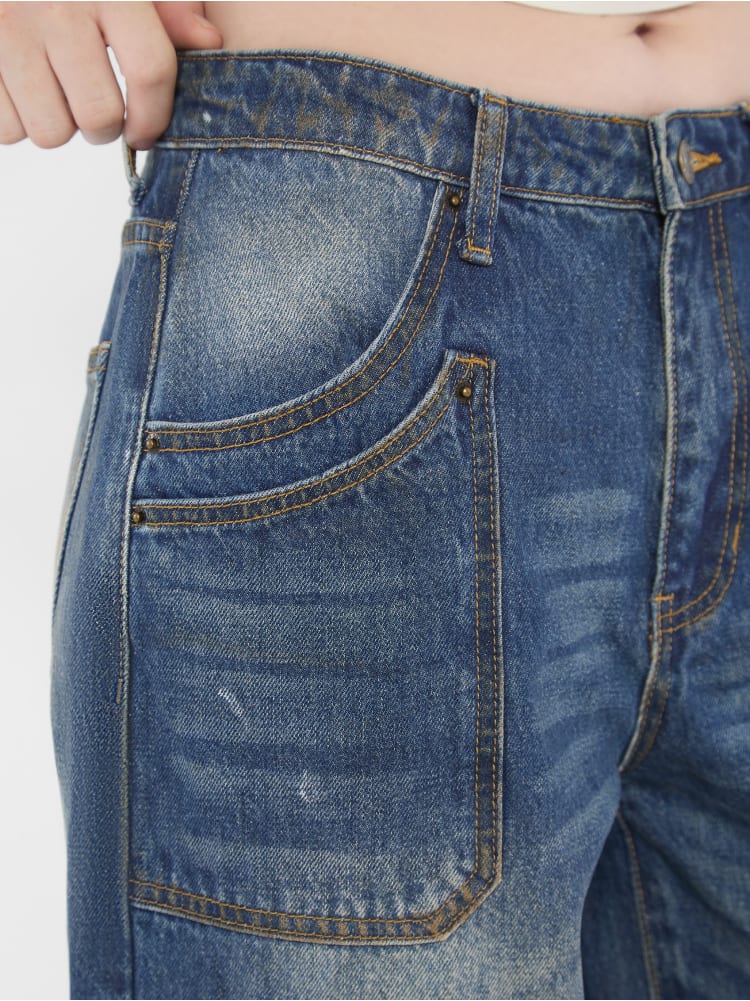 GUESS Originals Double Pocket Wide-Leg Jeans