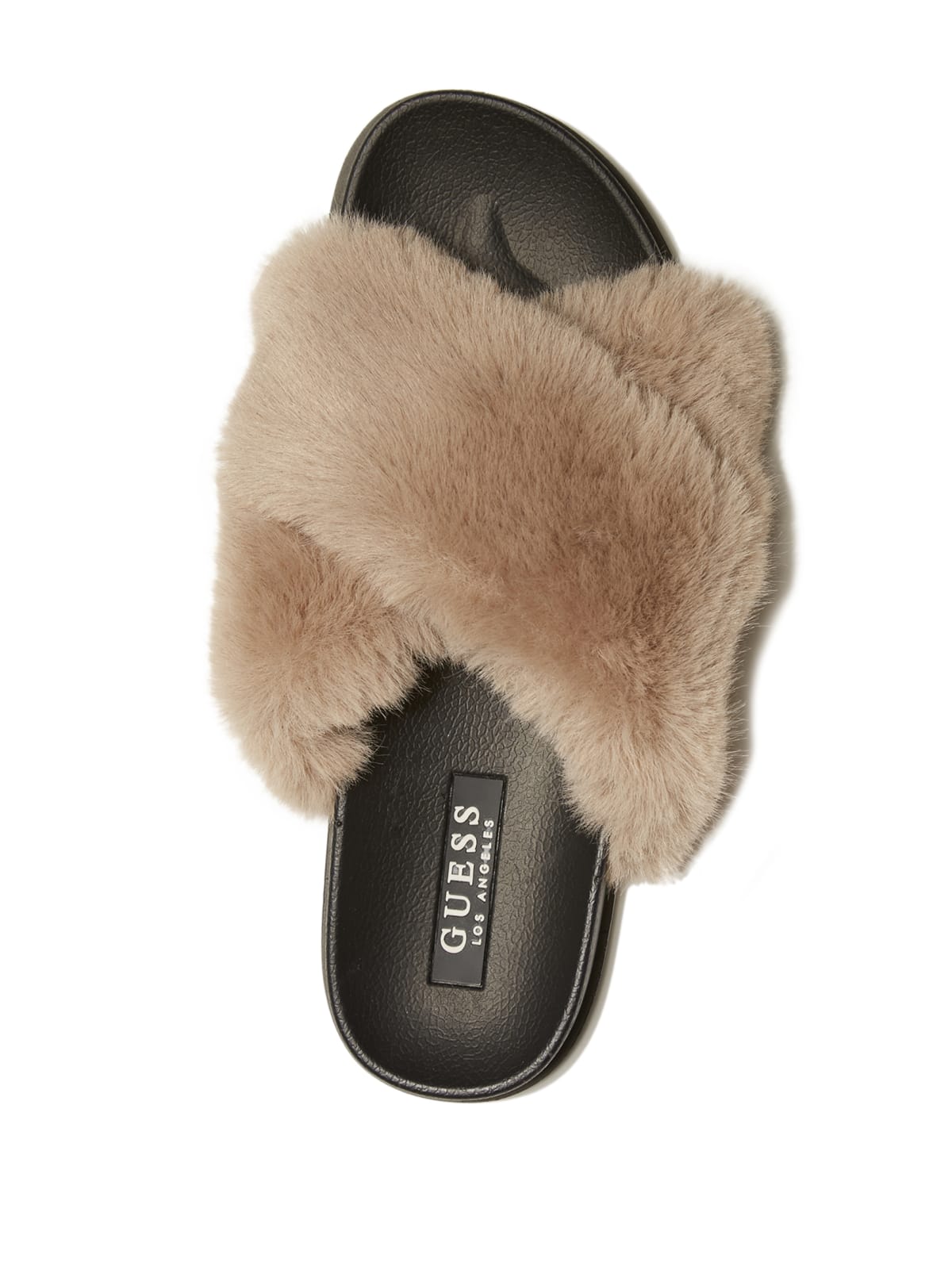Guess faux fur slides clearance
