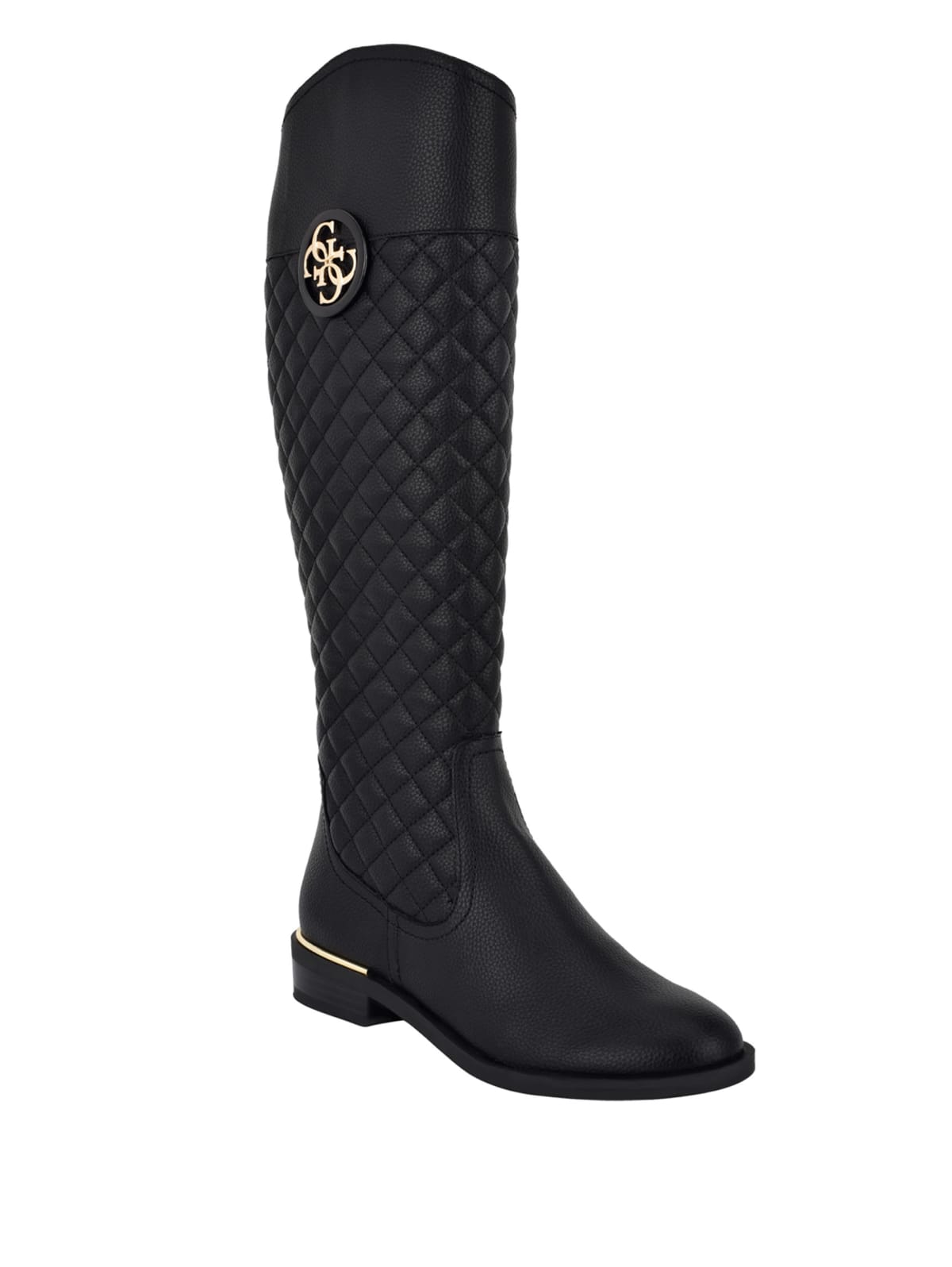 Black quilted riding boots Clearance