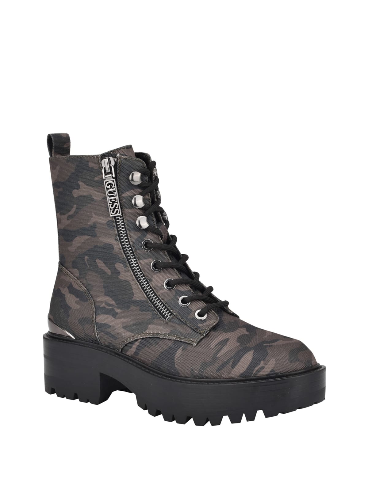 Fearne Camo Combat Boots | GUESS