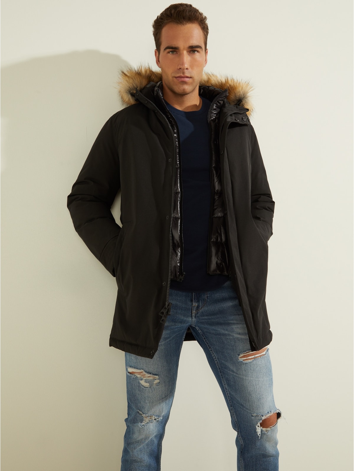 Coats with a fluffy hood clearance