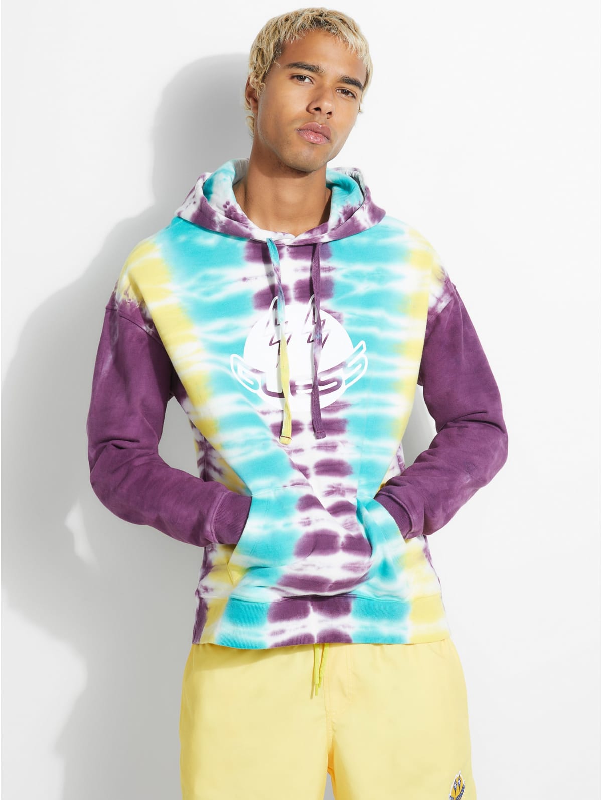 Guess purple hoodie clearance
