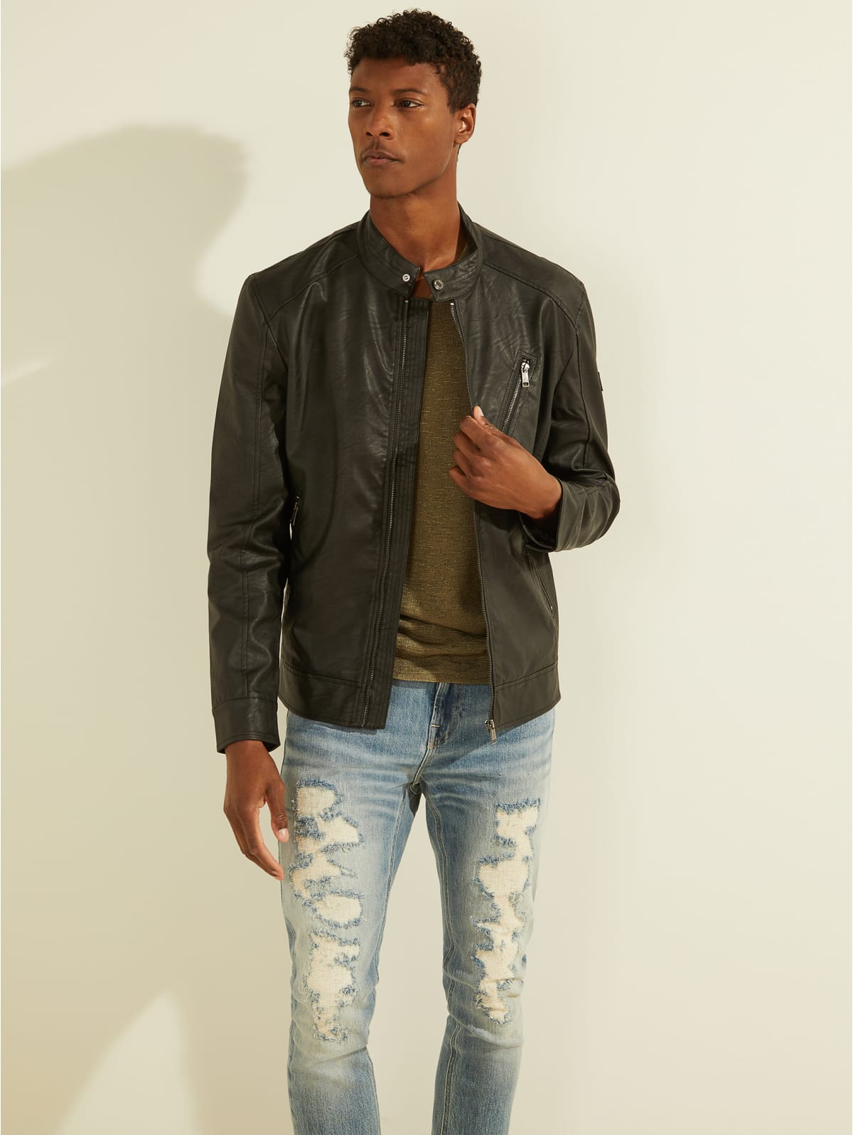 Biker jacket guess Clearance