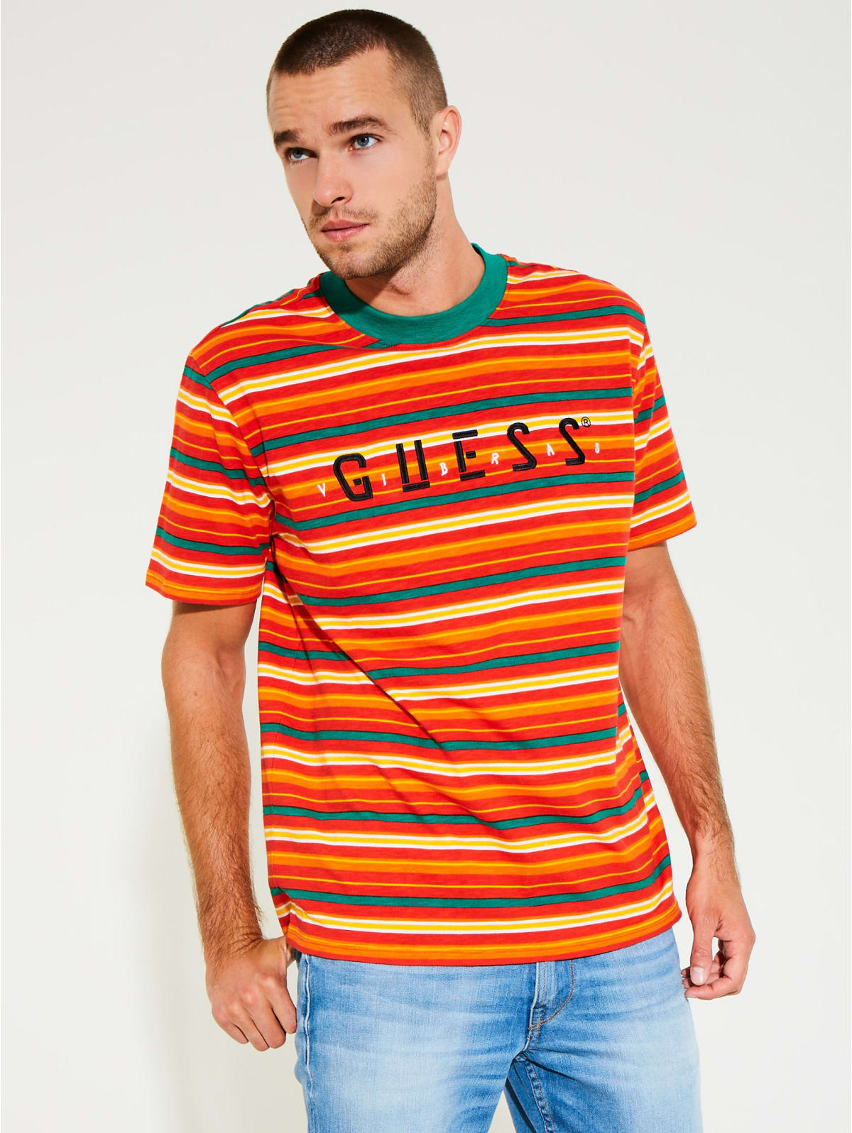 T shirt guess rayures