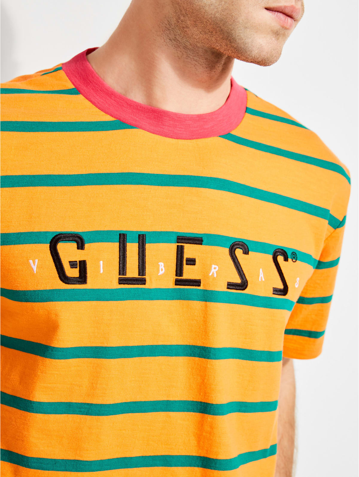 Guess X J Balvin Oversized Striped Logo Tee