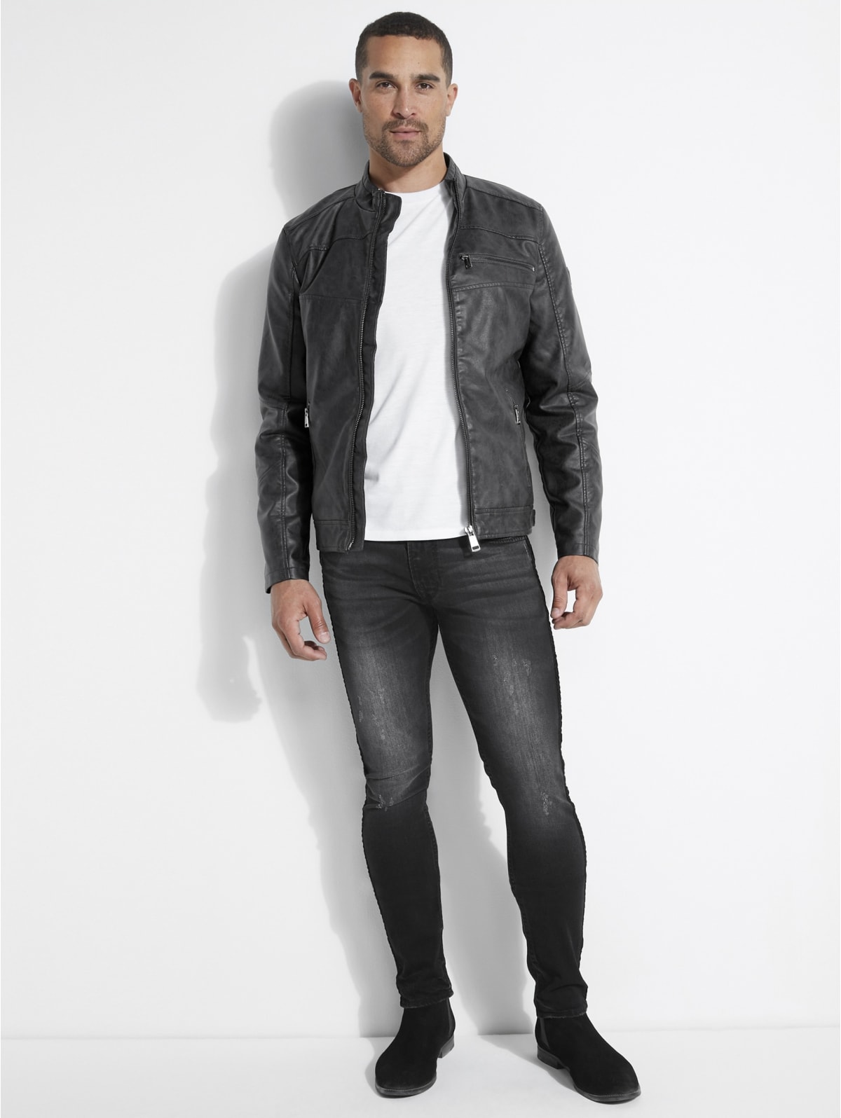 Guess edgy biker jacket clearance