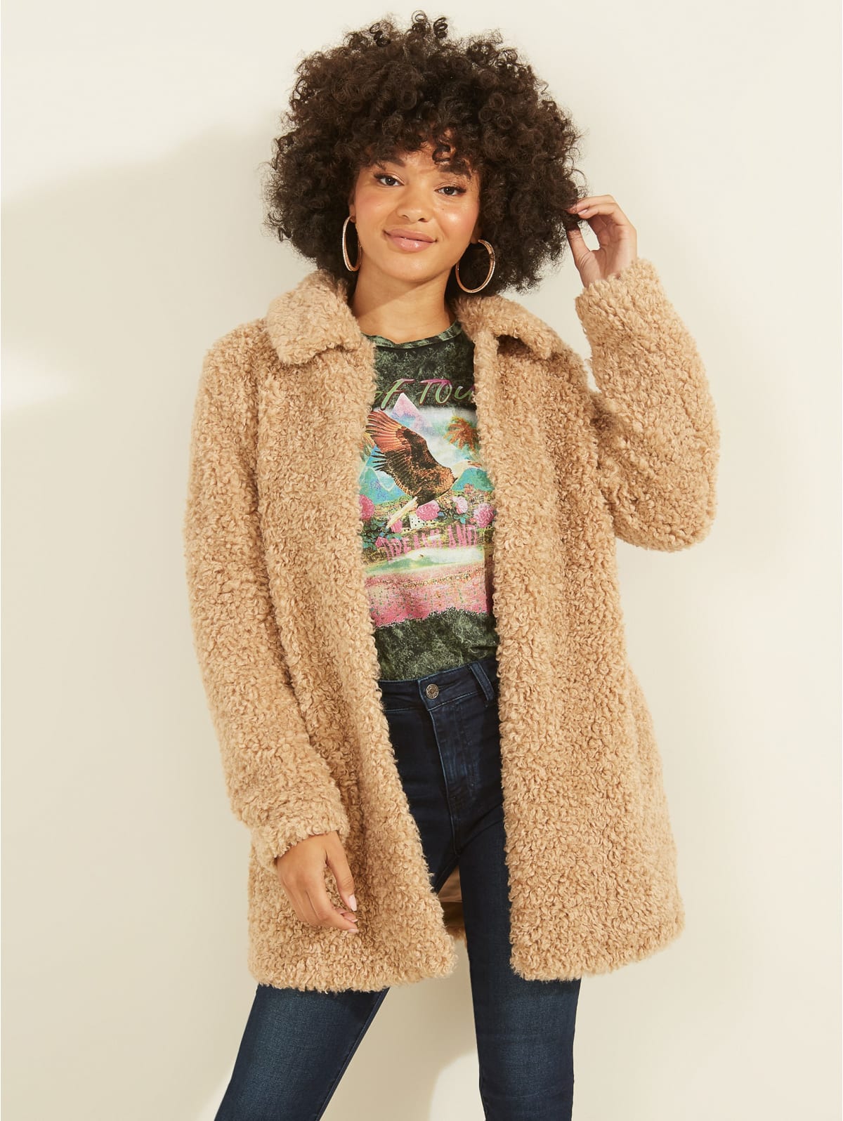 Guess teddy coat