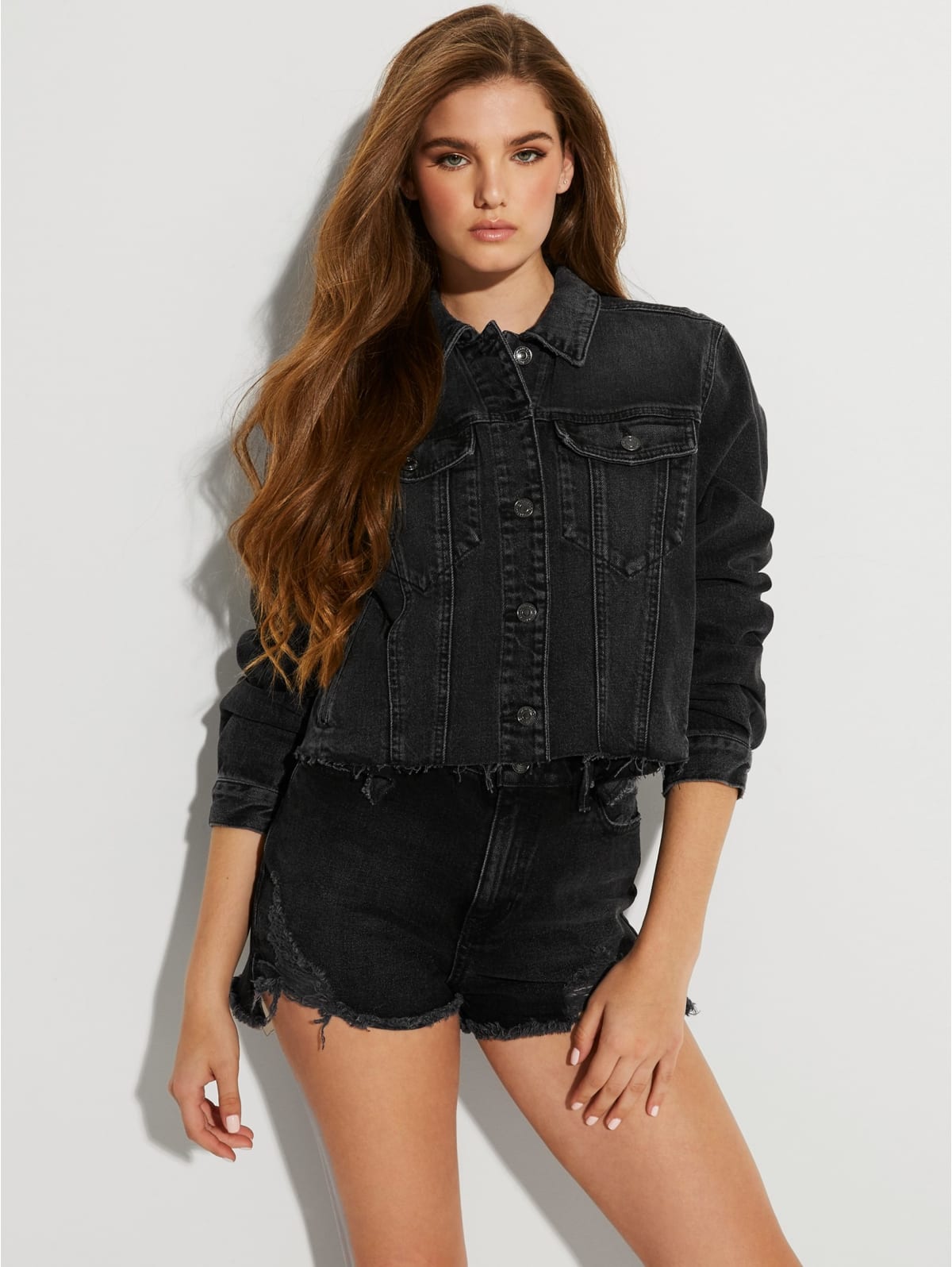 Black guess denim jacket Clearance