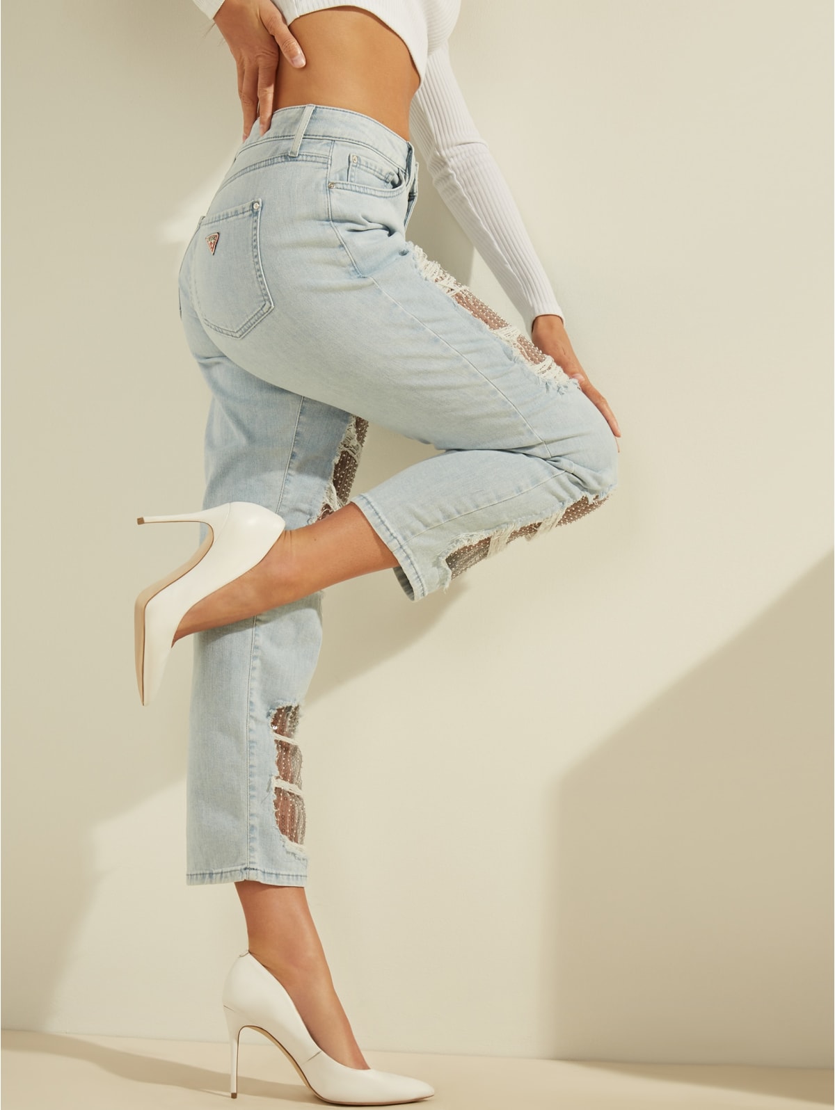 Guess sequin straight leg jeans Outlet
