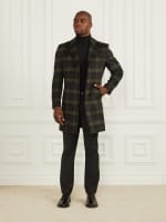 Guess plaid coat discount