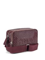在庫処分 激安 Double-Zip Mini Haddington Crossbody Factory GUESS | コーヒー