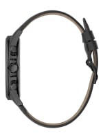 Black Tone And Black Leather Chronographic Watch GUESS