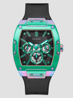 Iridescent and Black Silicone Multifunction Watch | GUESS