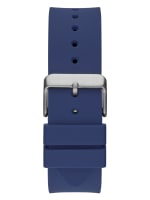 Gents rose gold tone case blue silicone watch on sale