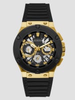 Black Silicone Multifunction GUESS Watch 