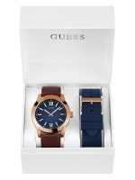 Guess watch women's black leather strap g76030l outlet