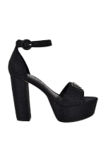 GUESS Setona Rhinestone Platform Heels Black 7