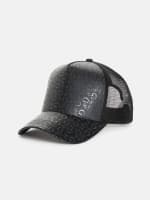Logo Print Faux-Leather Trucker Hat | GUESS Factory