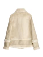 Cream faux suede jacket top