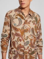 Eco Island Paisley Linen Shirt | GUESS Canada