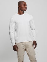 GUESS Textured Knit Long sleeve Top White L