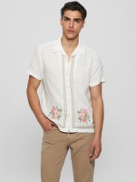 Eco Embroidered Island Linen Shirt | GUESS Canada Eco Embroidered Island Linen Shirt | GUESS Canada