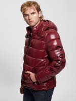 Shiny Hooded Puffer Jacket | GUESS Shiny Hooded Puffer Jacket | GUESS