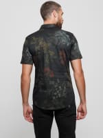GUESS Luxe Dark Floral Shirt Black L