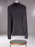 Eco Ezra Turtleneck Cable-Knit Sweater | GUESS
