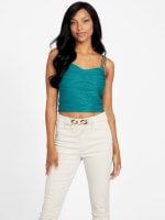 Skylar Textured Rib-Knit Crop Top | GUESS Factory