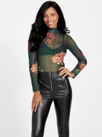 Eco Eara Floral Mesh Bodysuit | GUESS Factory Eco Eara Floral Mesh Bodysuit | GUESS Factory