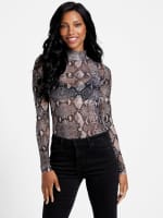 Eco Era Snakeskin Mesh Top | GUESS Factory Ca